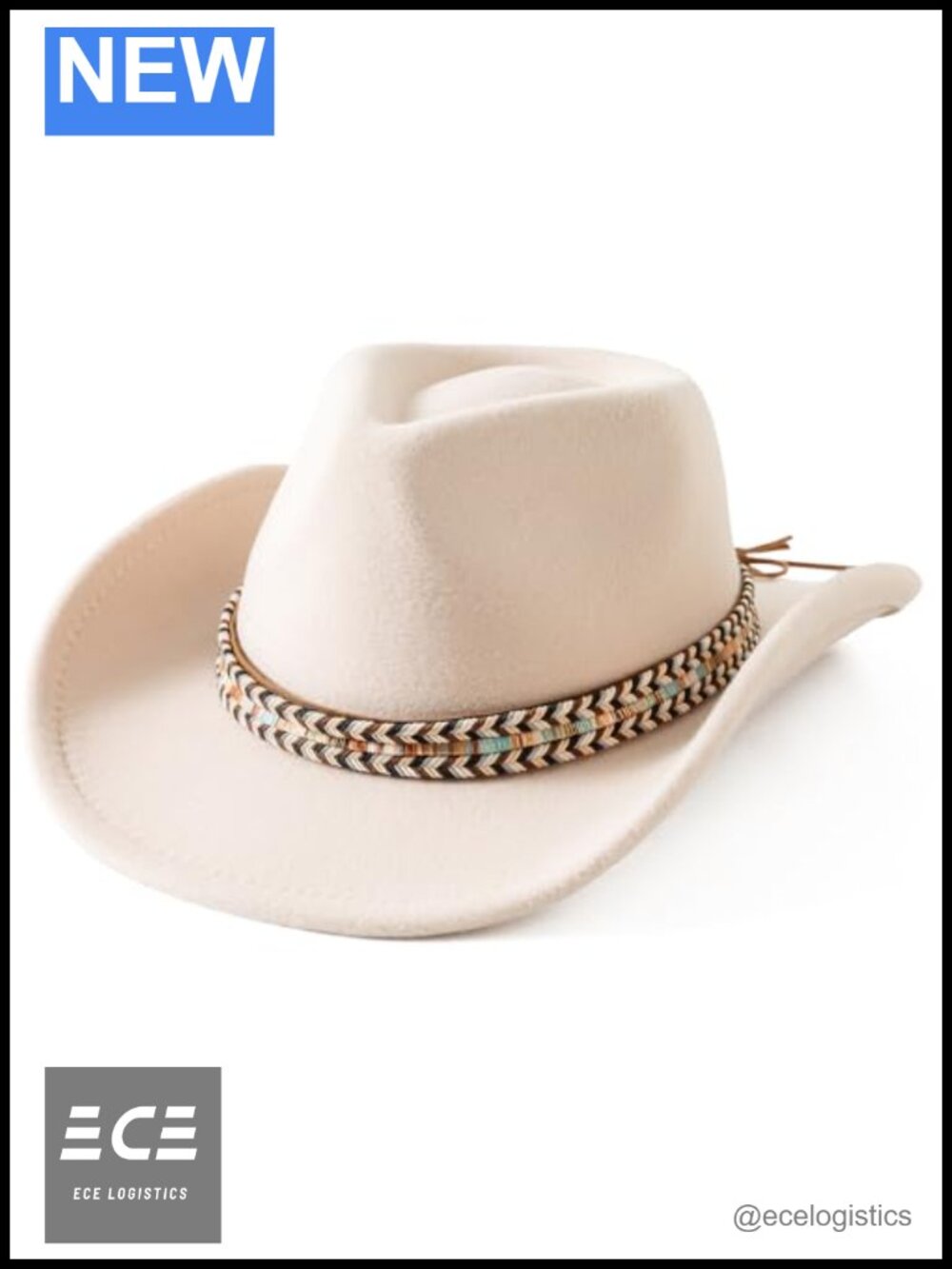 Kids Cowboy Hat Polyester Wool Wide Brim Western Fedora